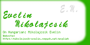 evelin mikolajcsik business card